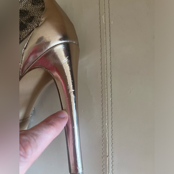 Guess Animal Print Sequins Open Toe High Heels - Picture 5 of 8